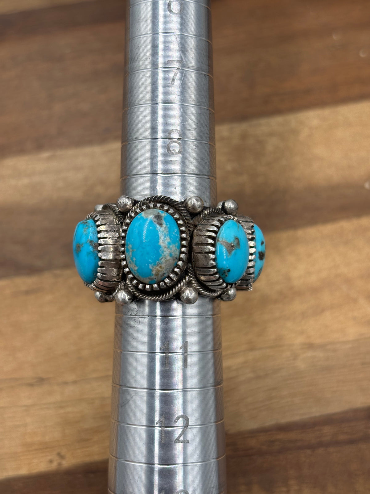 Turquoise #930-14 Size 10 Ring by Richard C Jim, Navajo