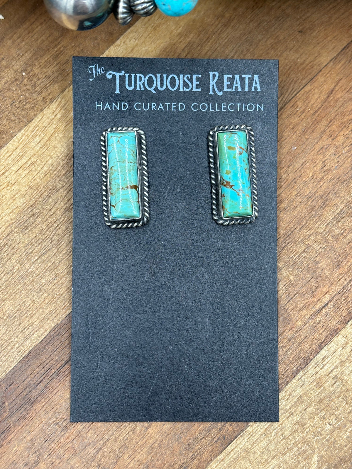 Turquoise #917-29 Bar Earrings by Judith Dixon, Navajo