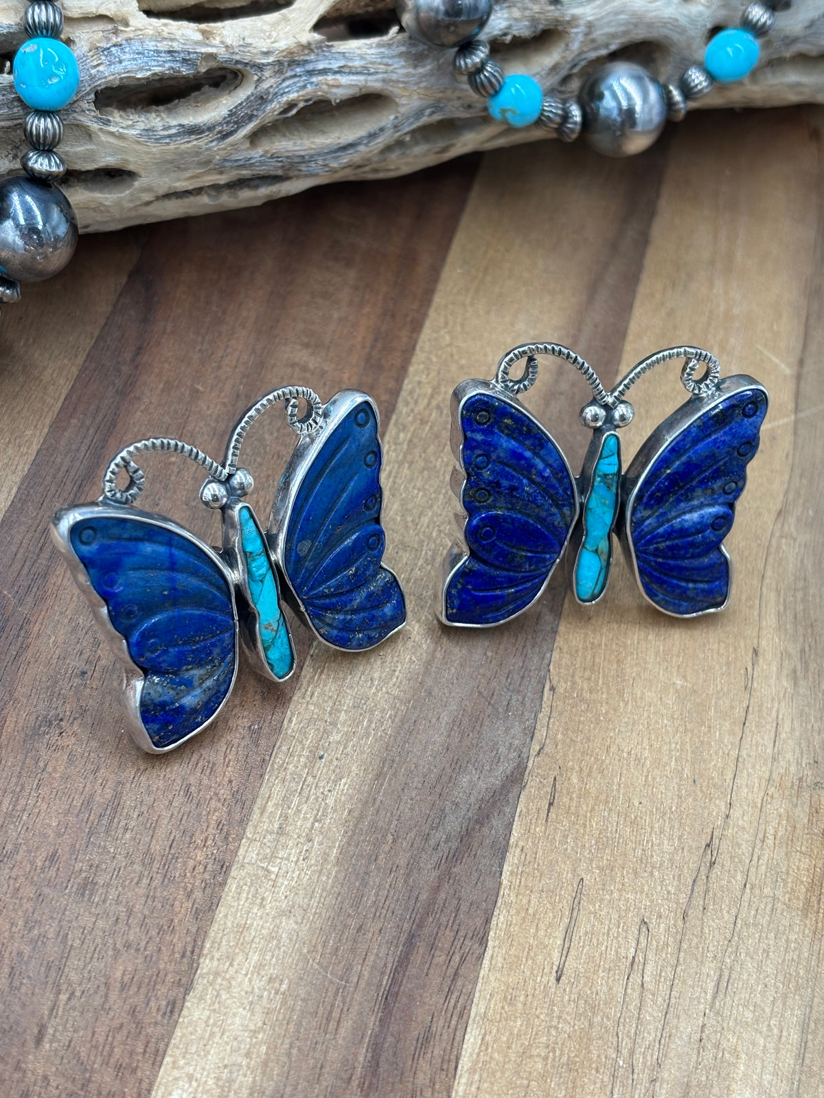 Lapis & Turquoise #917-28 CLIP Earrings by Federico