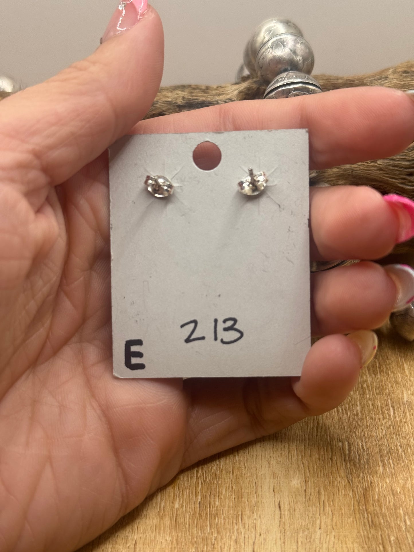 Mine #8 Turquoise Stud Earrings E by Chassity Belone, Navajo