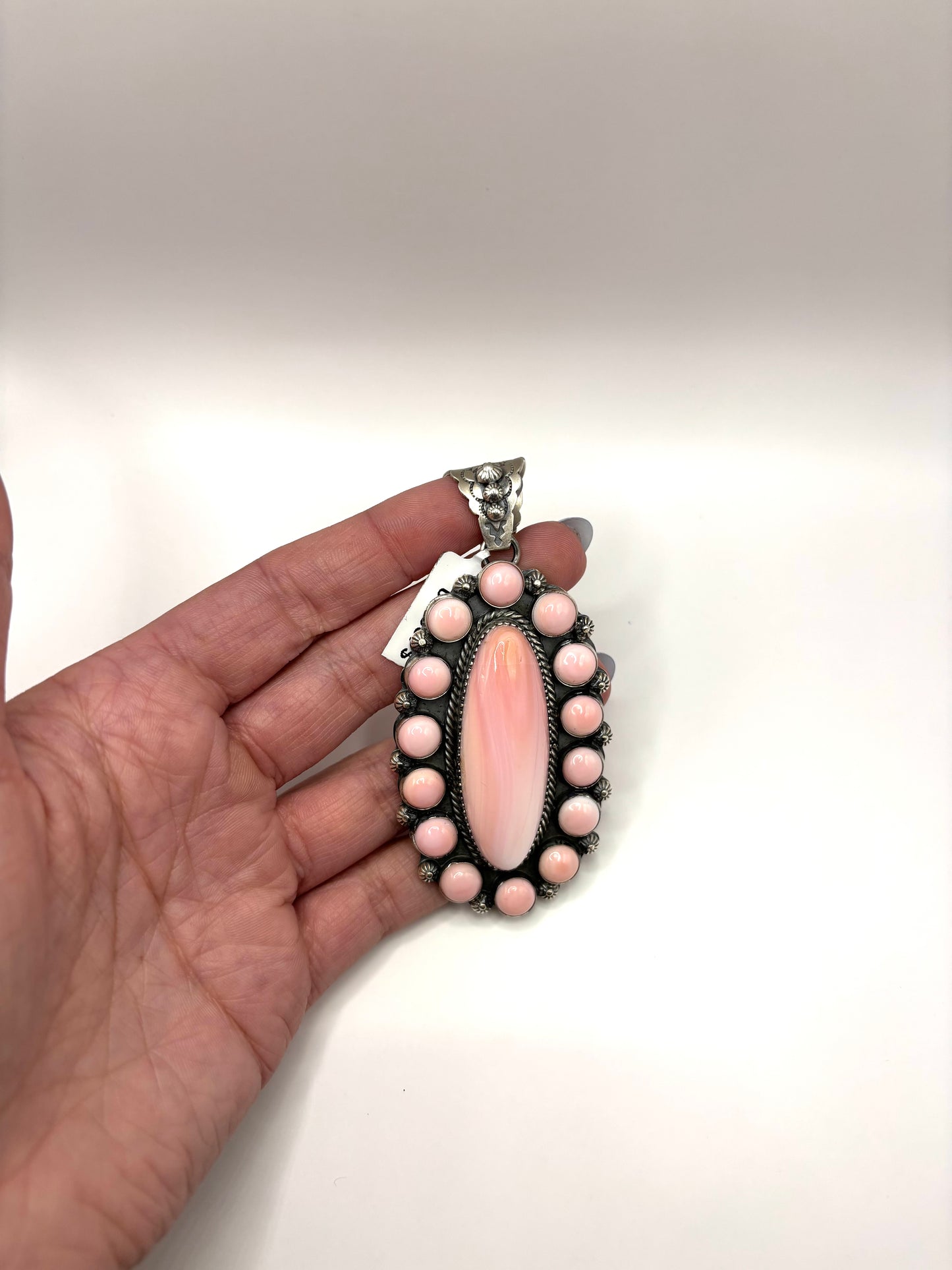 Pink Conch Cluster Pendant by Ned Nez