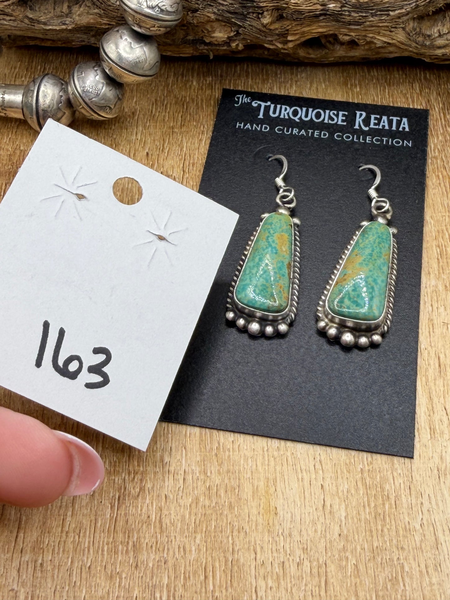 Turquoise Earrings #83-3 by Elouise Kee, Navajo