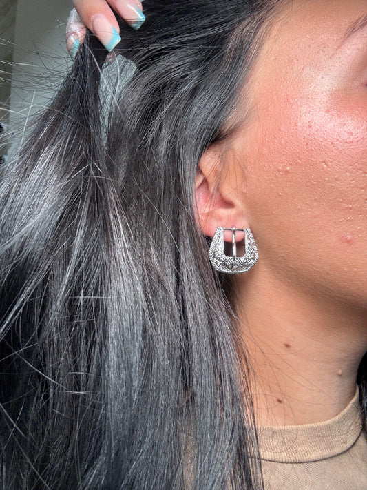 Silver Baby - Buckle Betty Earrings by Hillbetty