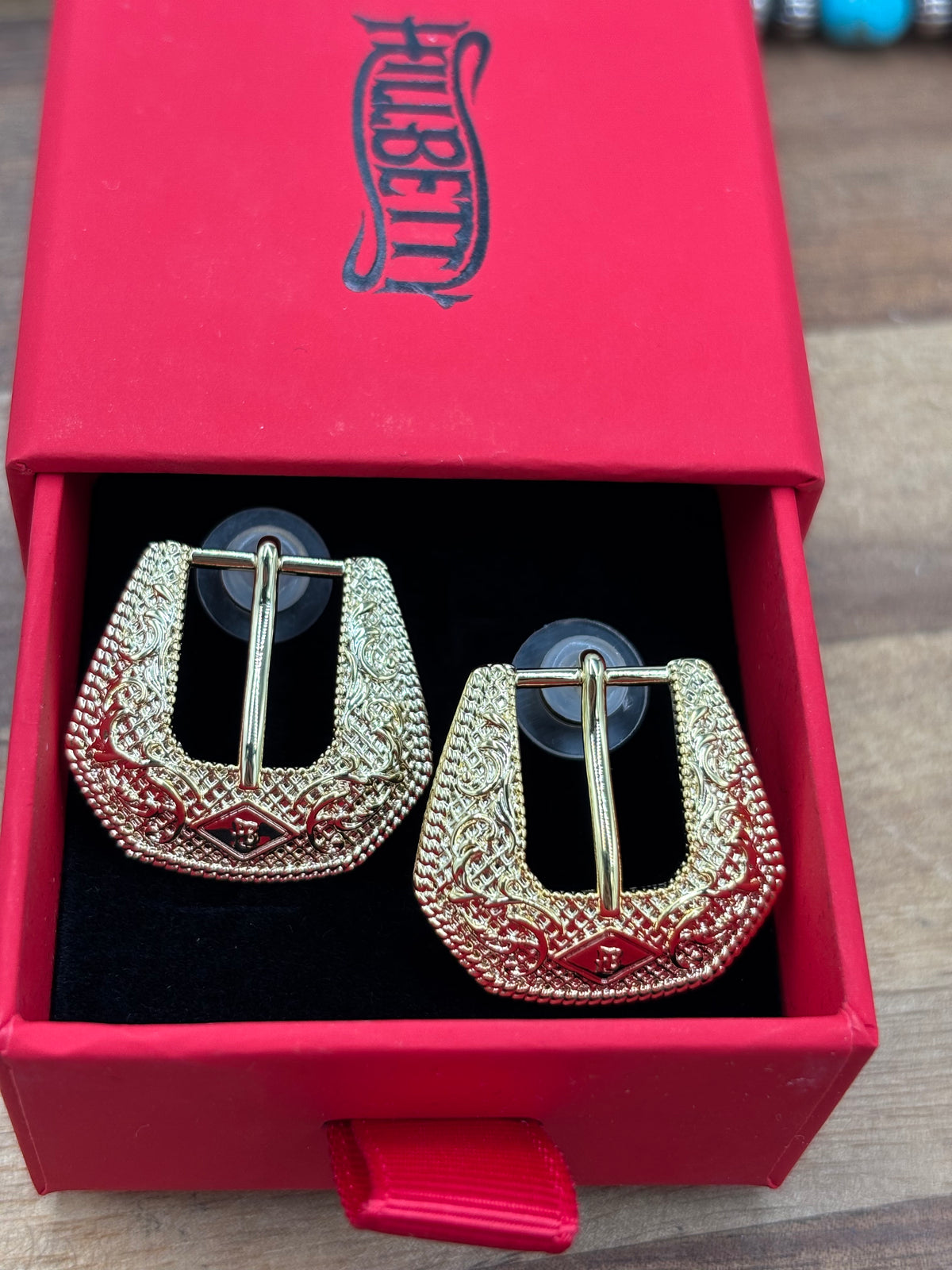 Gold Baby - Buckle Betty Earrings by Hillbetty