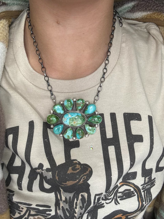 Sonoran Gold #1014-2 Cluster Necklace by Gerildine James, Navajo