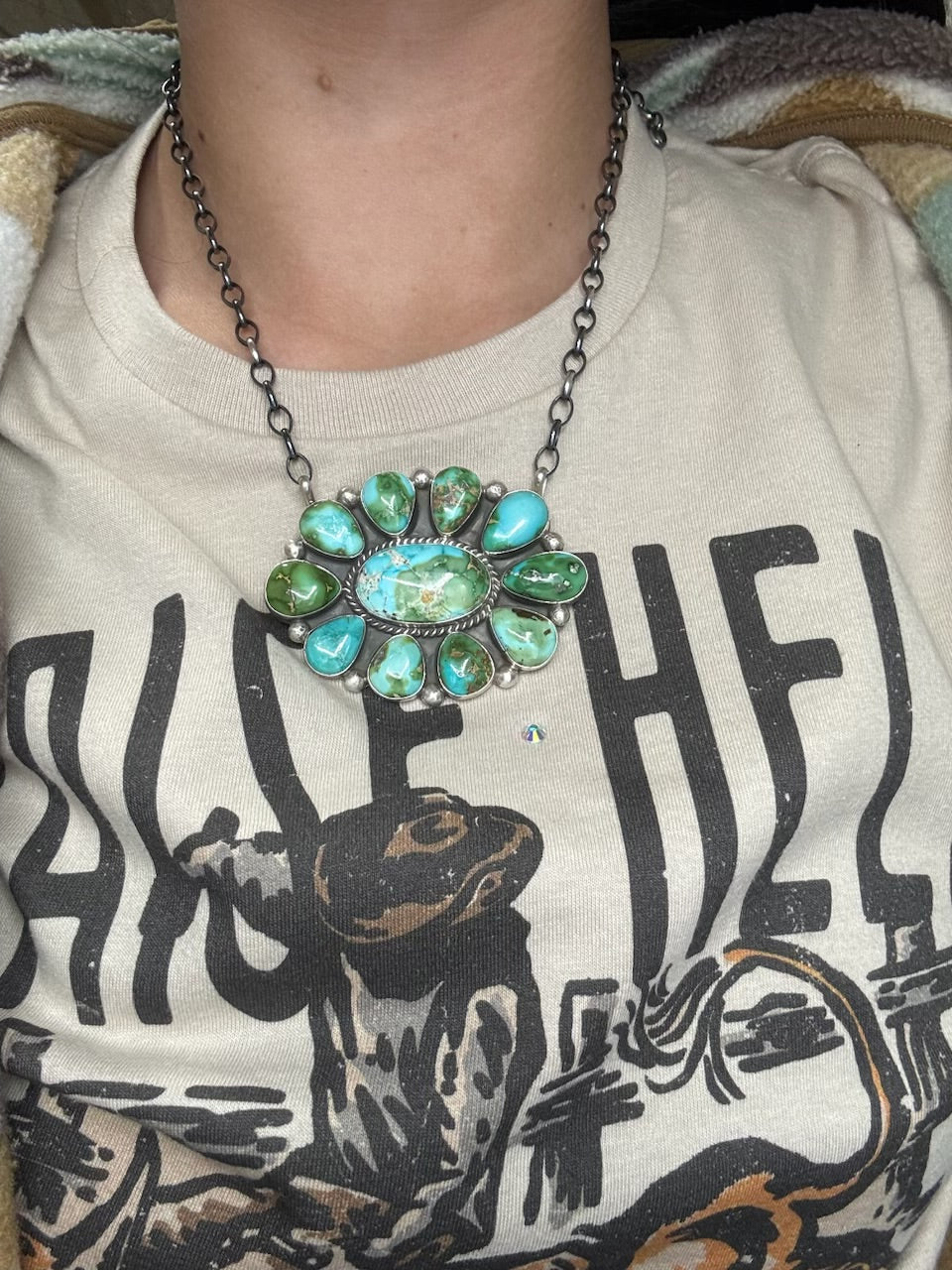 Sonoran Gold #1014-2 Cluster Necklace by Gerildine James, Navajo