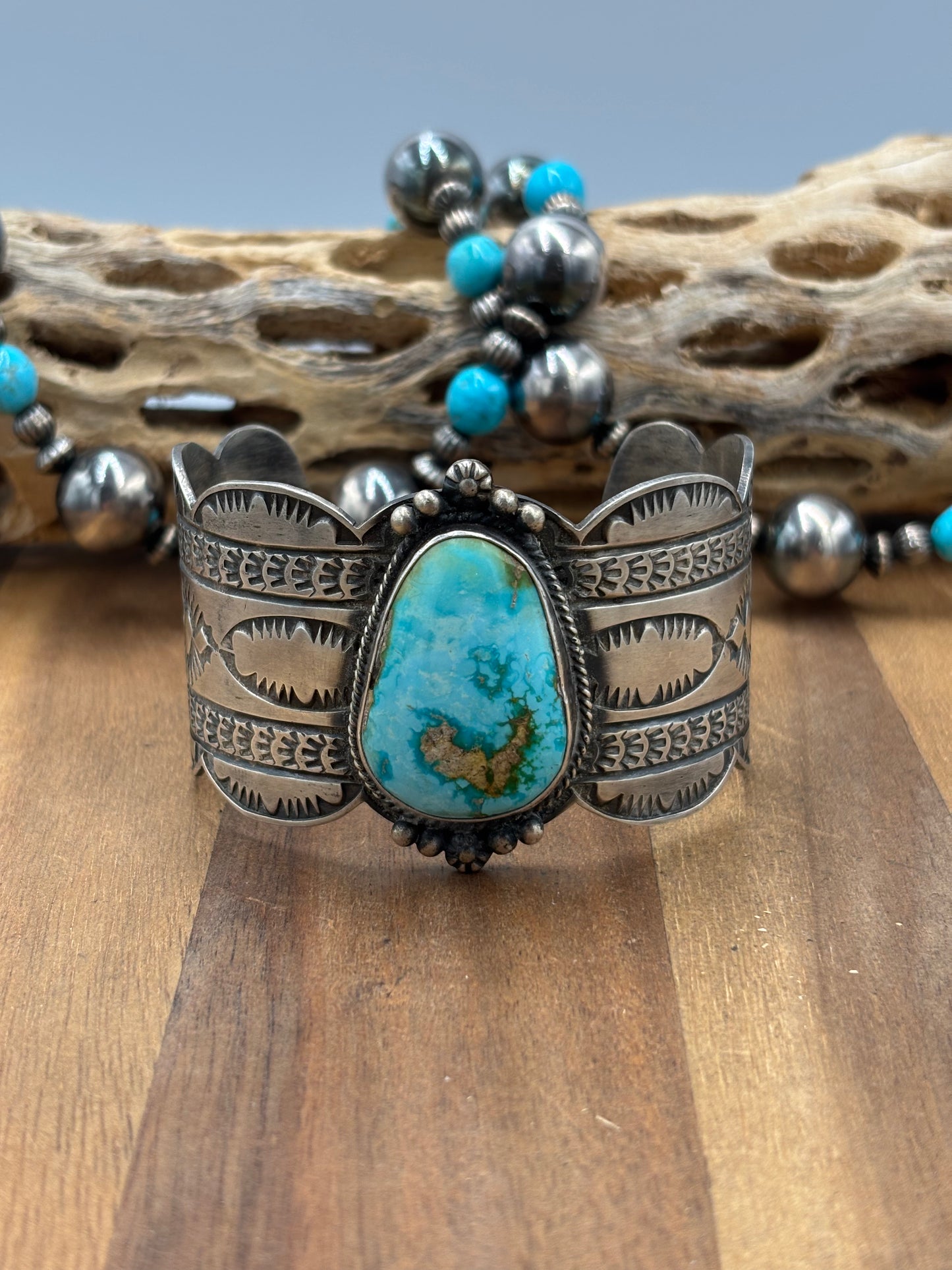 Sonoran Gold #1030-5 Turquoise Cuff by Robert Johnson, Navajo