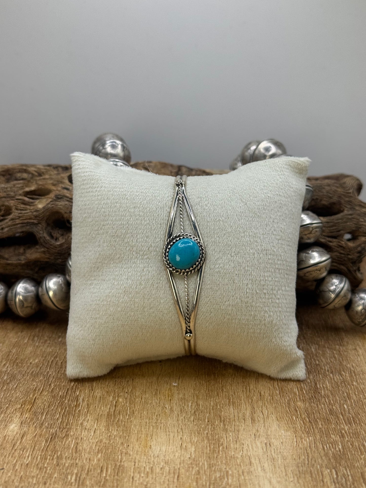 Kingman Turquoise Cuff #1 by Esther White, Navajo