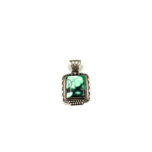 Emerald Rose Pendant by Gilbert Platero, Navajo