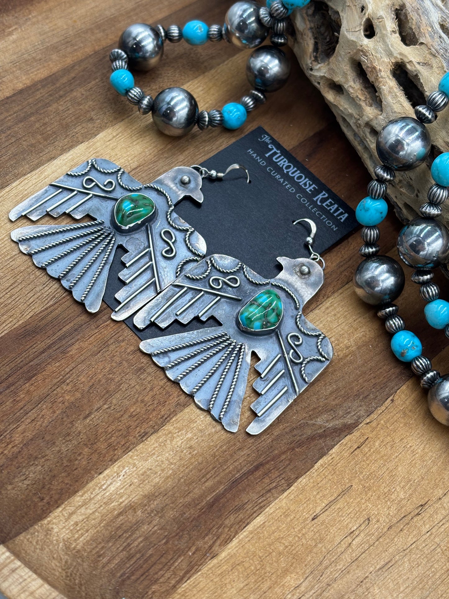 Sonoran Gold Thunderbird Earrings by Tawney N, Navajo