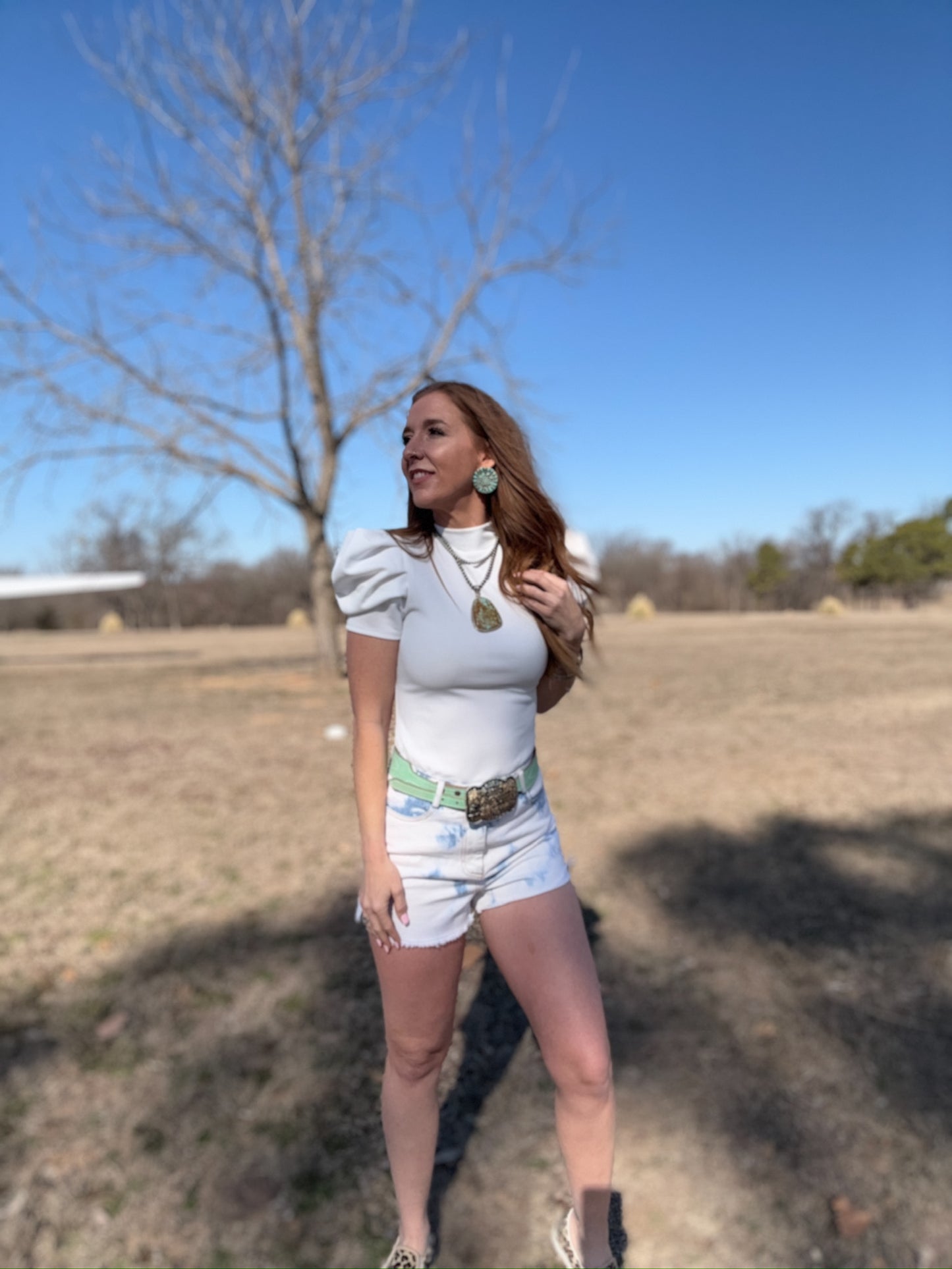 The Victoria White Puff Sleeve Bodysuit Top