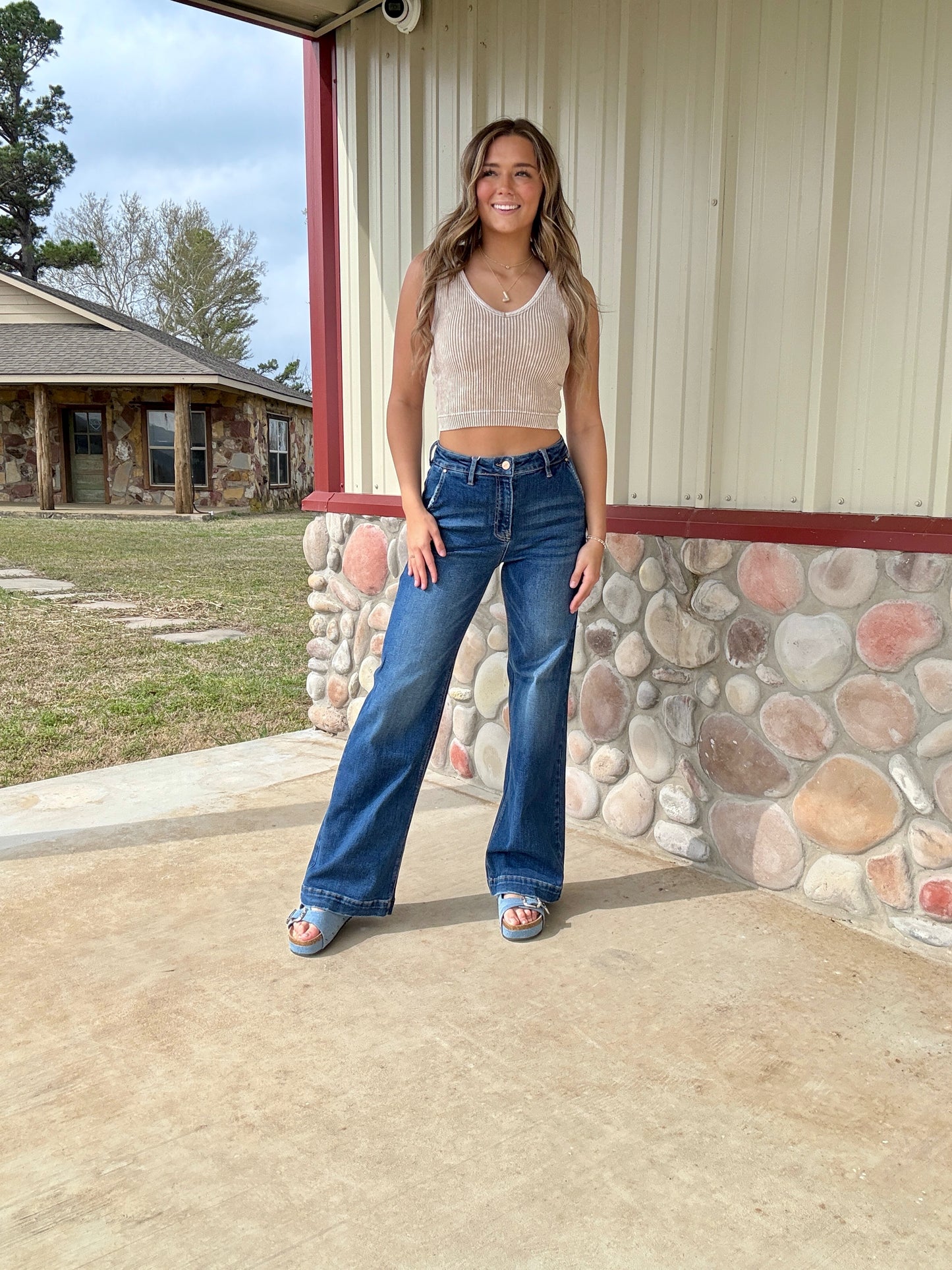 The Moxie High Rise Wide Leg Slanted Pocket Jean (Regular & Plus Size)