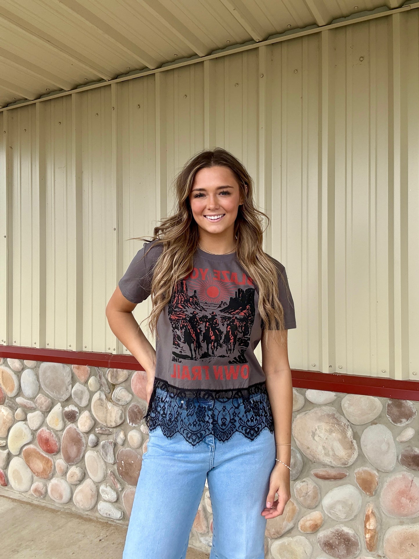 Blaze Your Own Trail Lace Tee