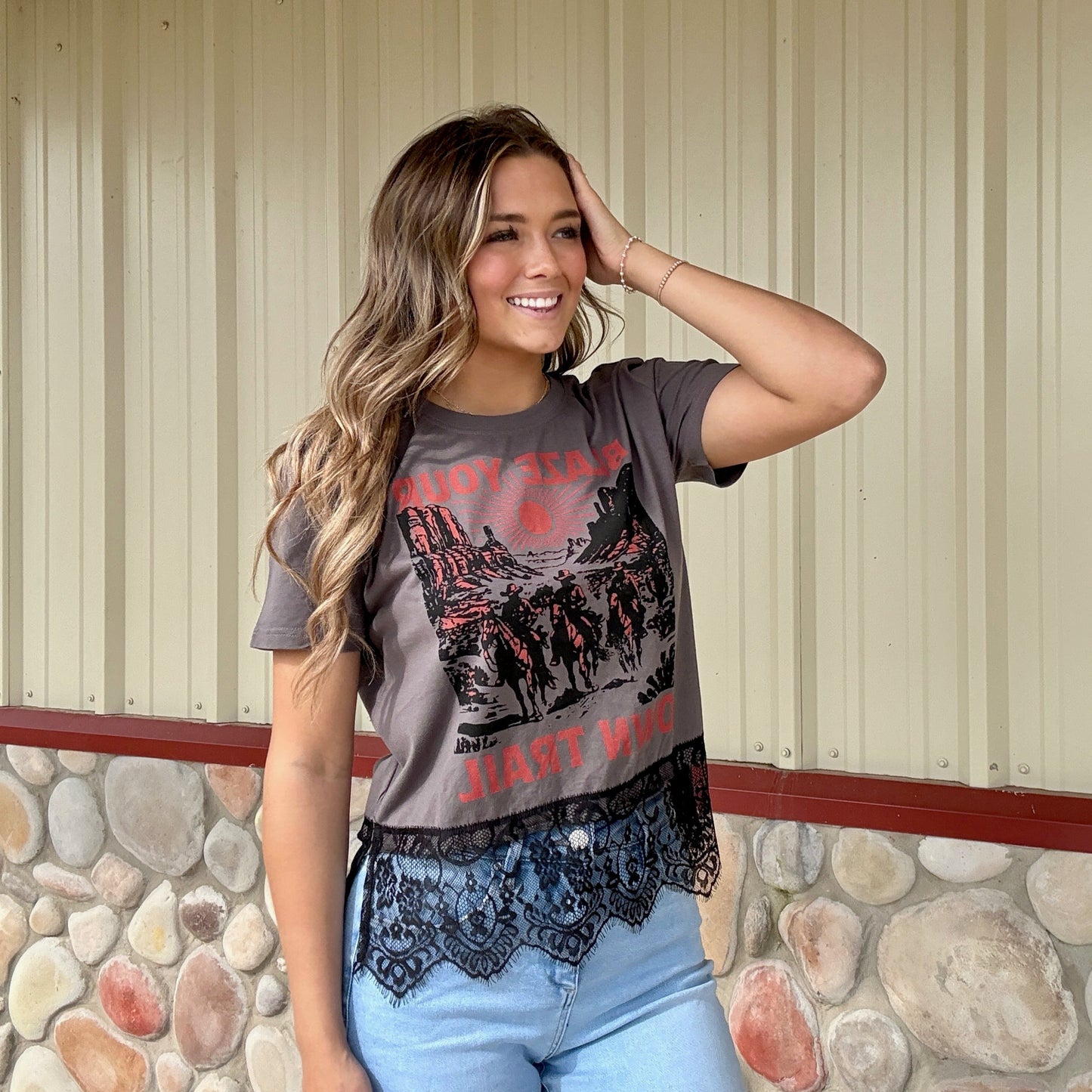 Blaze Your Own Trail Lace Tee