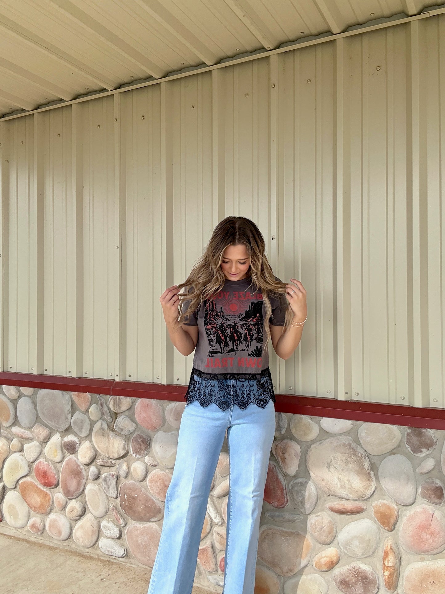 Blaze Your Own Trail Lace Tee