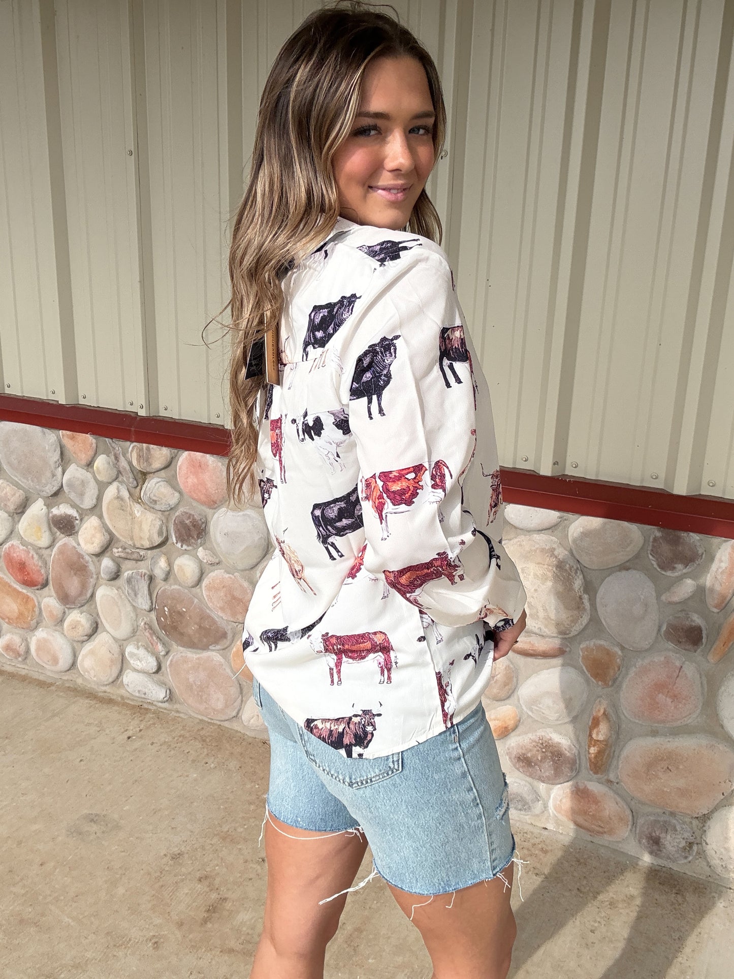 'Til The Cows Come Home Pearl Snap Blouse