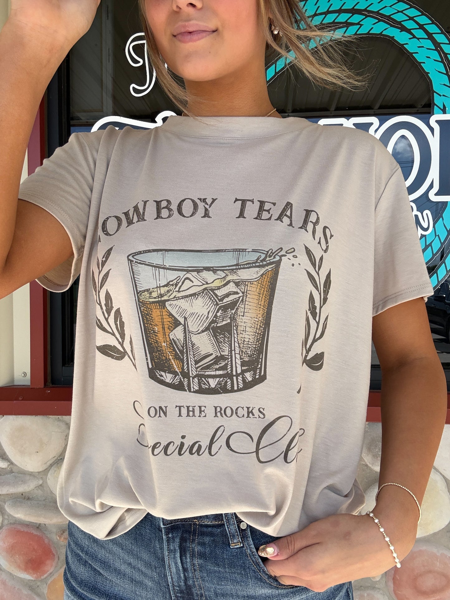 Cowboy Tears On the Rocks Tee Shirt