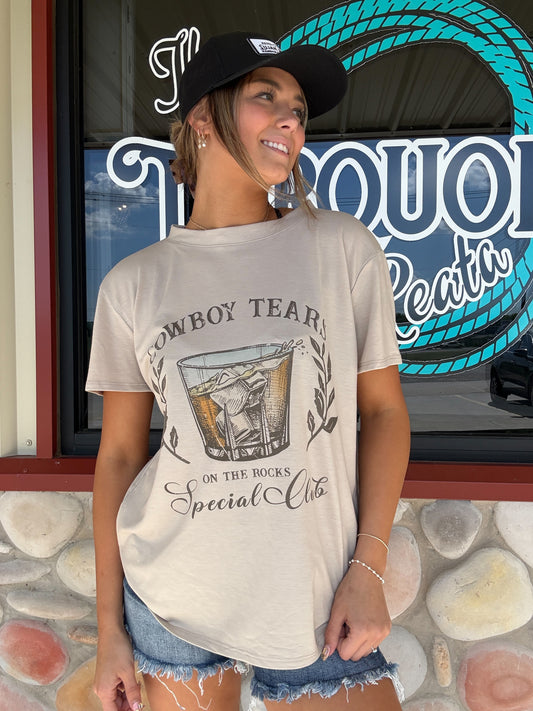 Cowboy Tears On the Rocks Tee Shirt