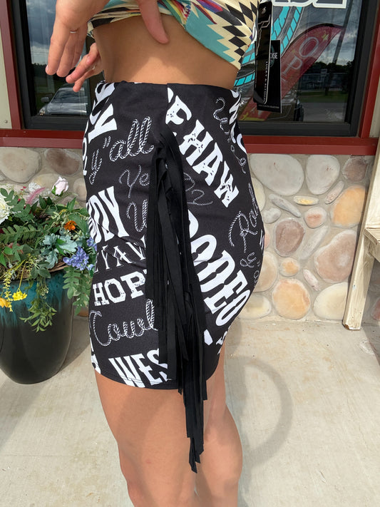 Howdy Honey Fringe Skirt