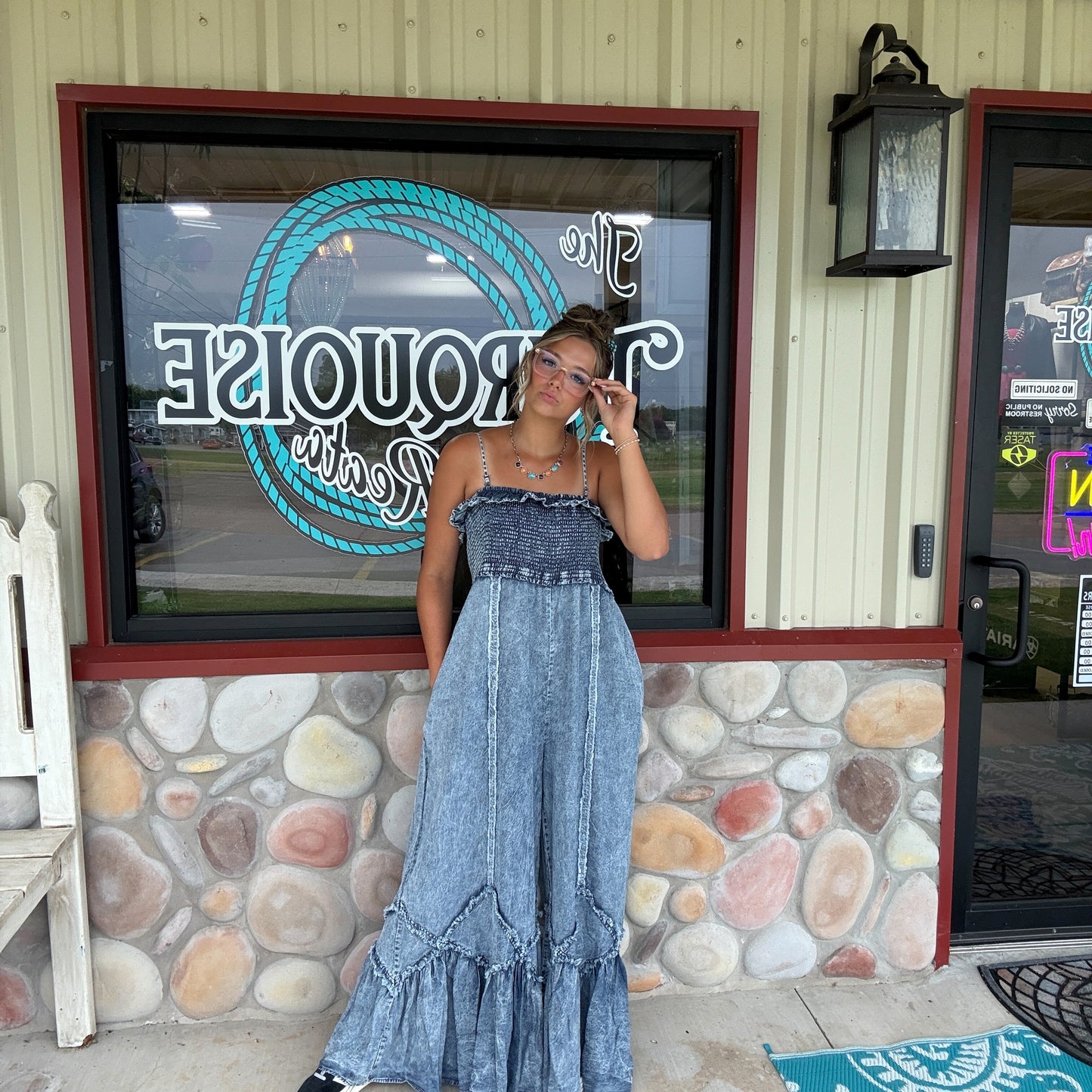 The Willow Washed Smocked Top Tercel Jumpsuit