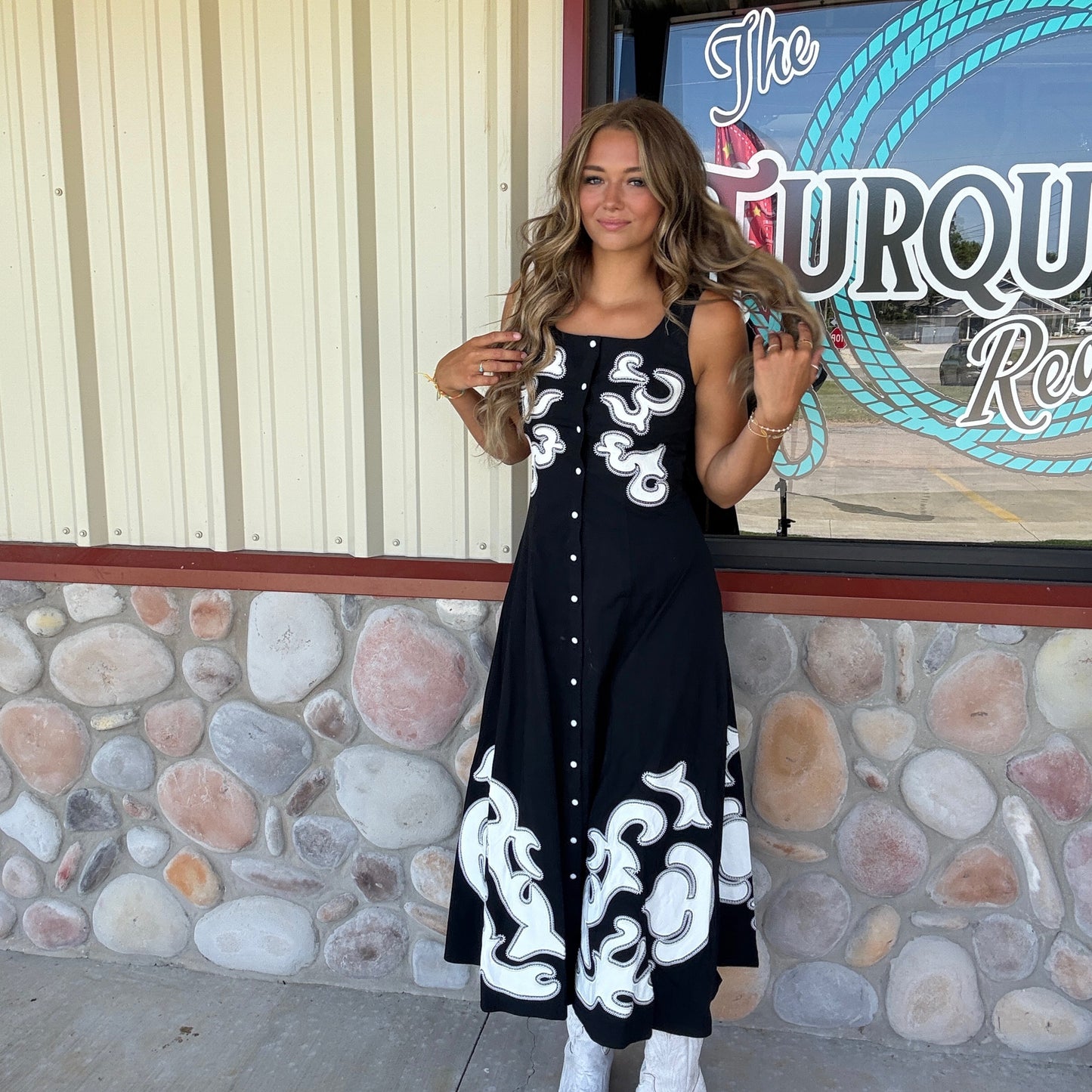 Black Boot Stitch Dress