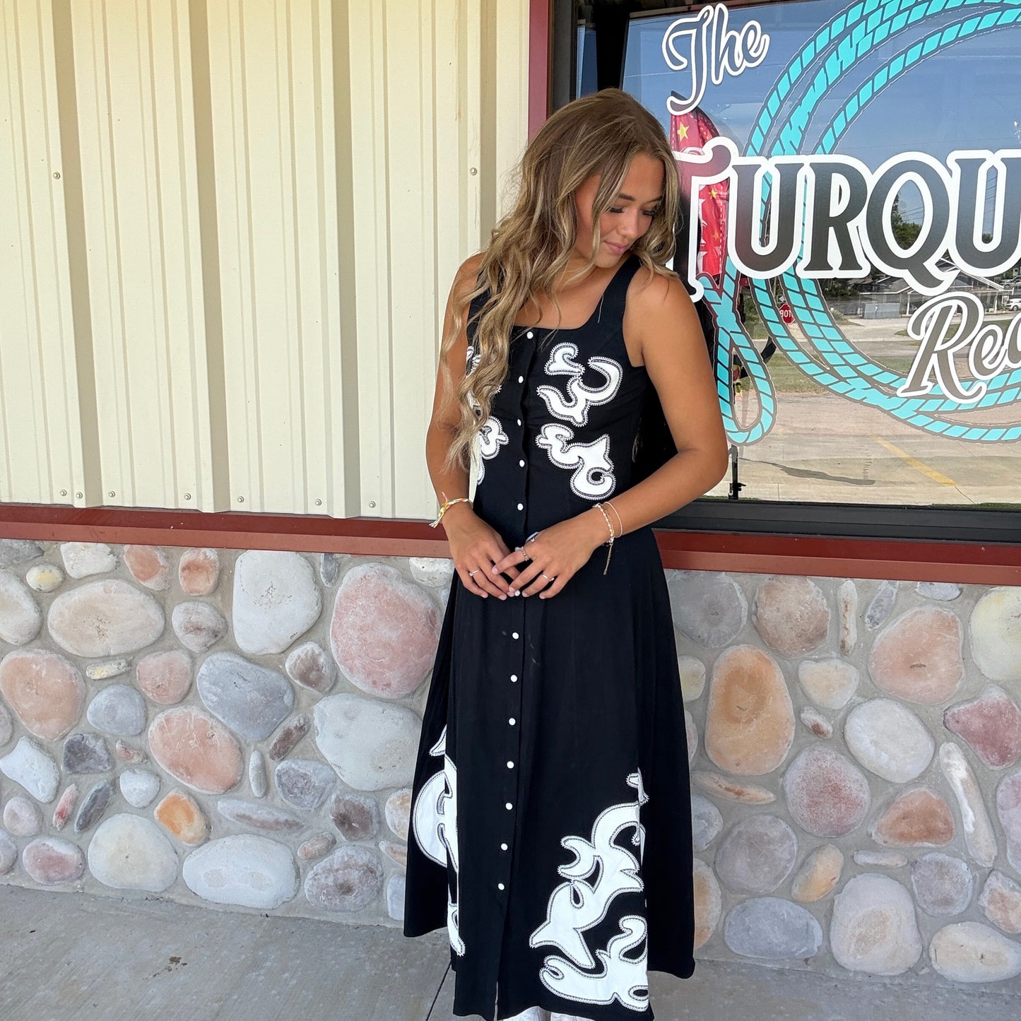 Black Boot Stitch Dress