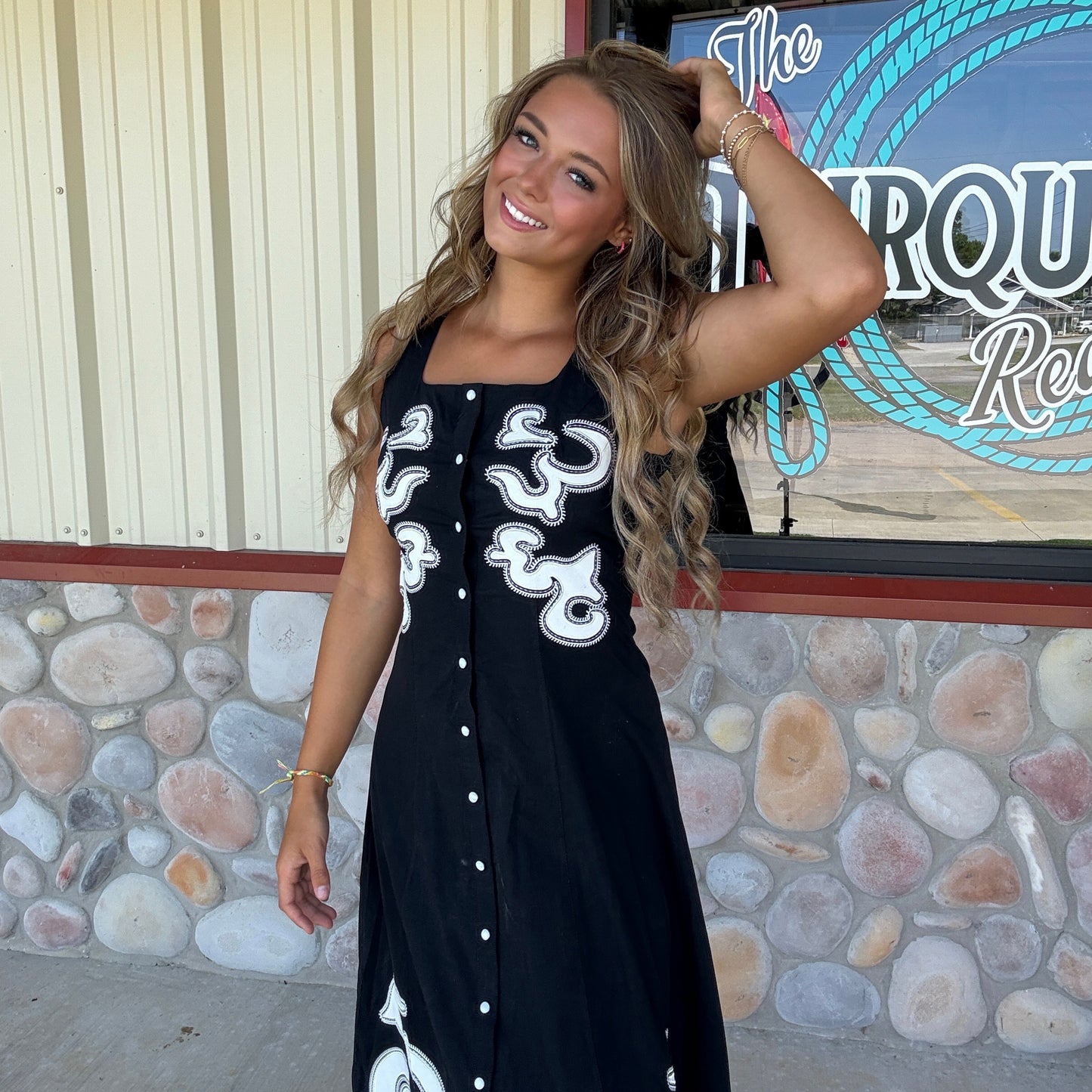 Black Boot Stitch Dress