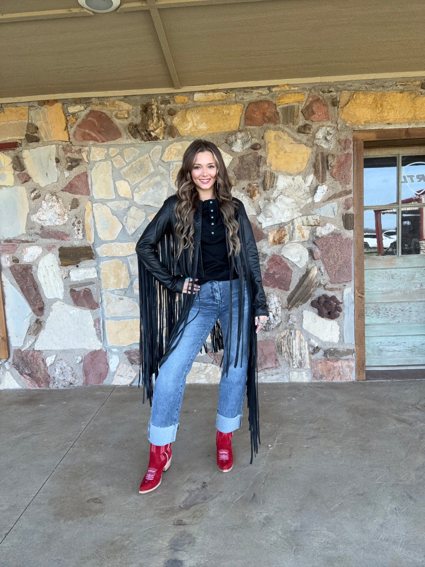Signature Turquoise Reata Boot – The Valentina Roja Red Suede Tulip Top Snip Toe Boot