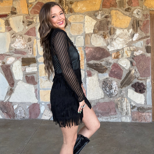 Midnight Outlaw Fringe Jacket