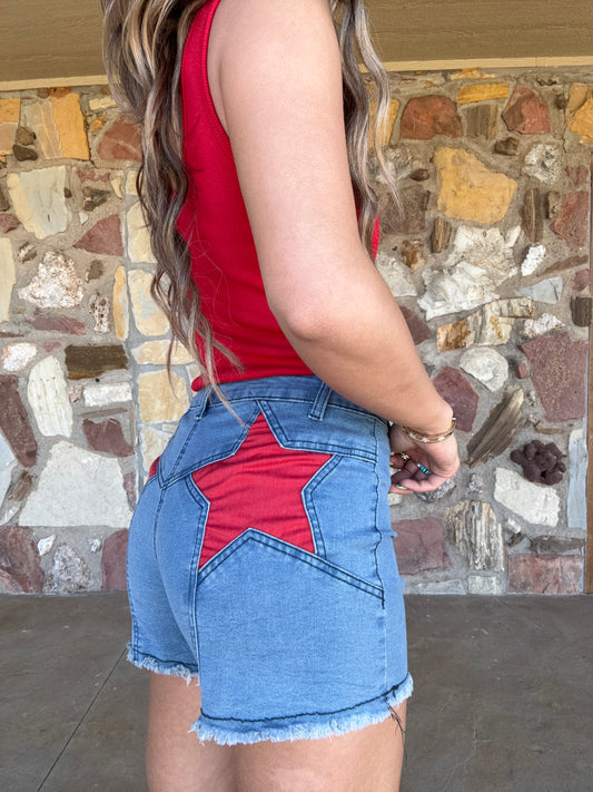 STAR ASSET DENIM SHORTS