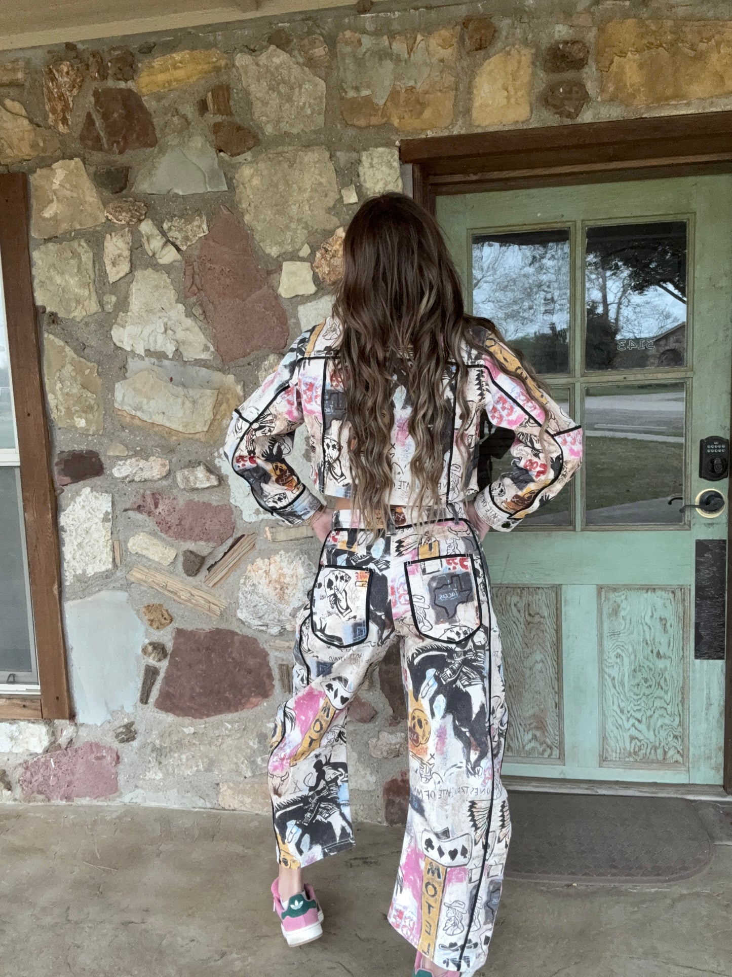 Cowboy Graffiti Denim PANTS by Double D