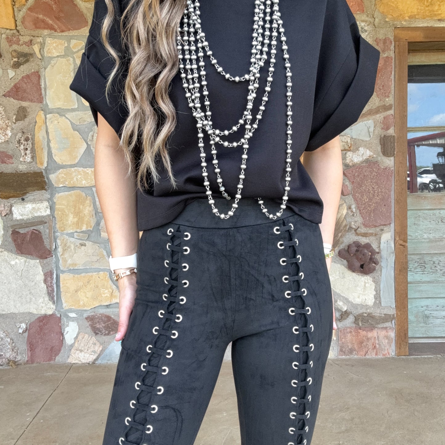 Sundance Suede Lace Flare Pants