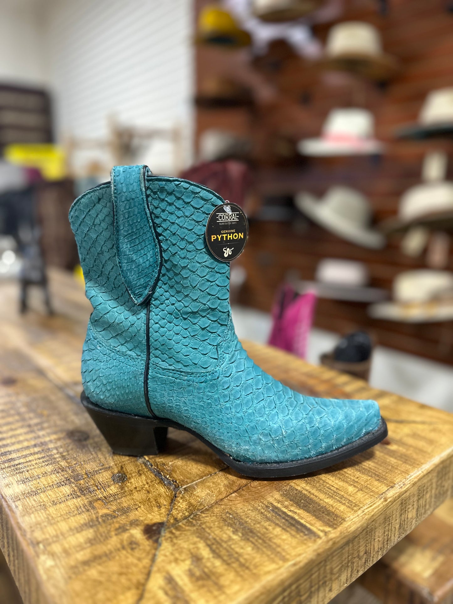 Corral Turquoise Python Boot Sizes 6, 9.5