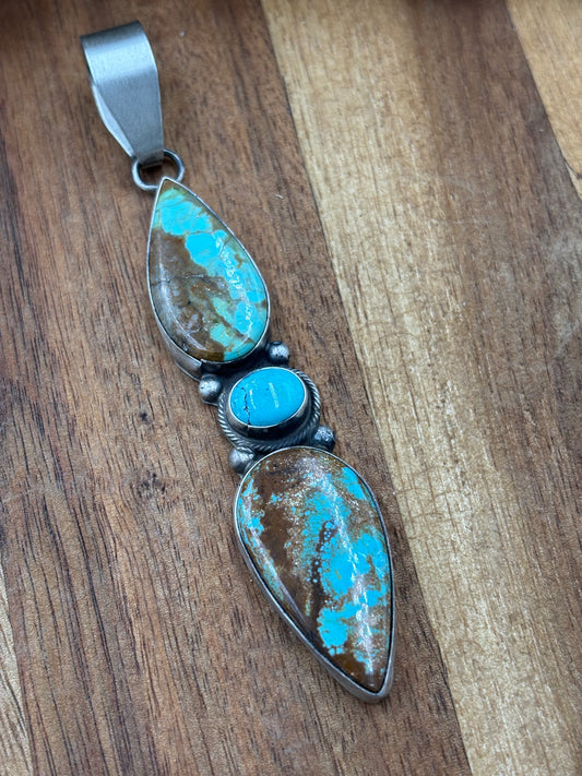 Three Stone Turquoise Pendant "B"