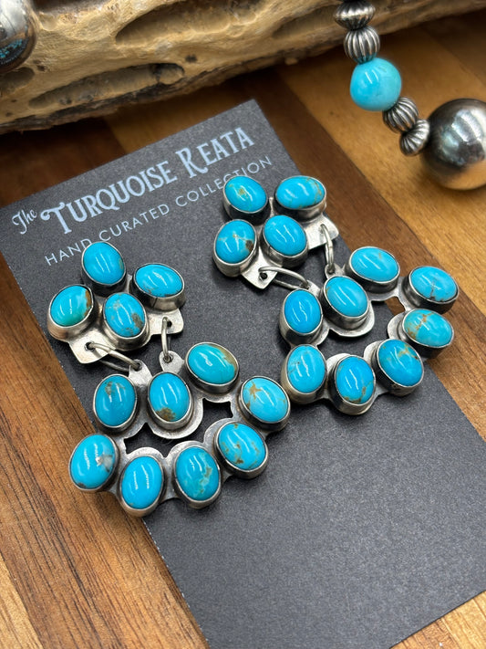 Turquoise Chandelier Earrings by J. Begay, Navajo
