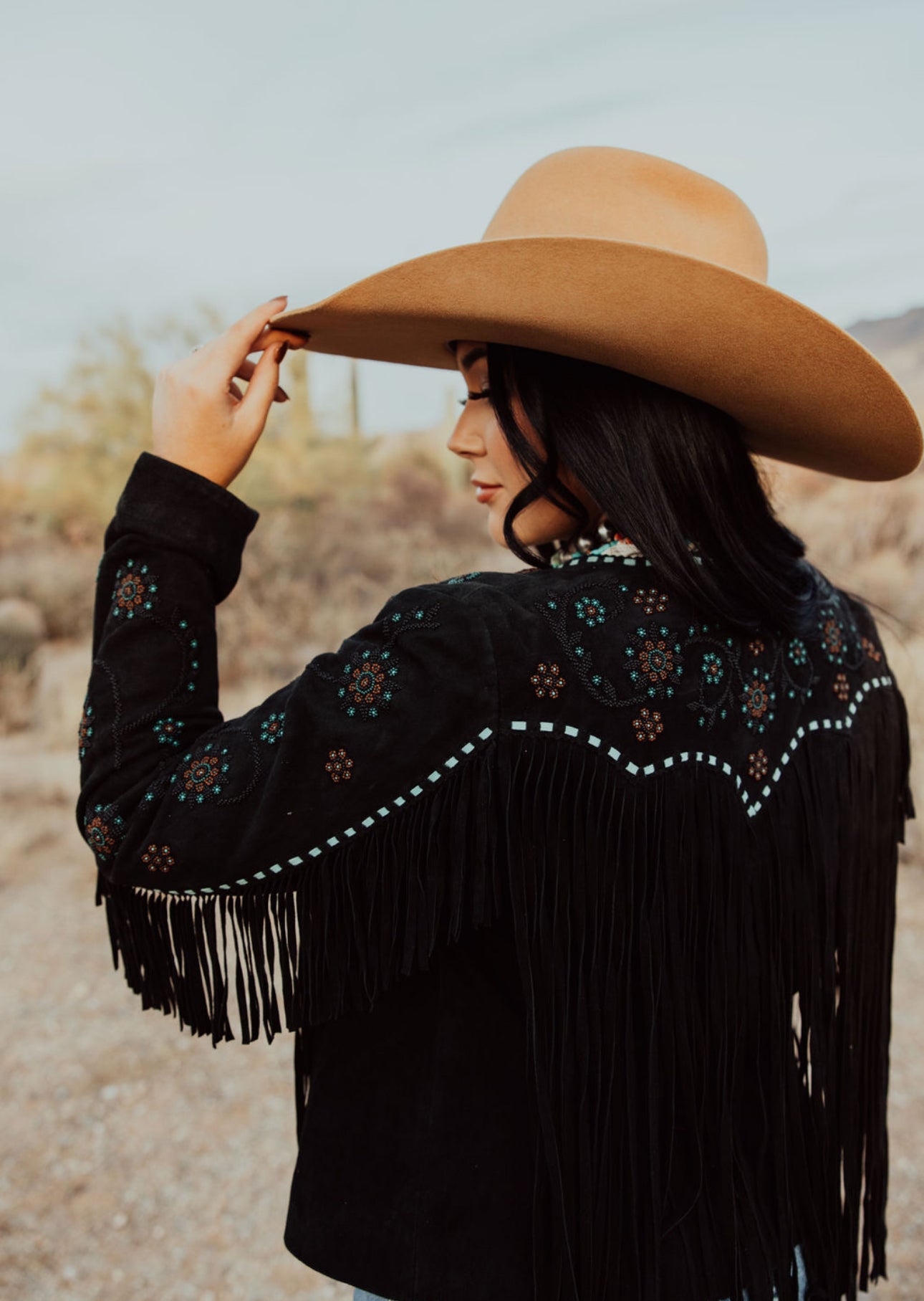 Scully Black Beaded Flowers Jacket