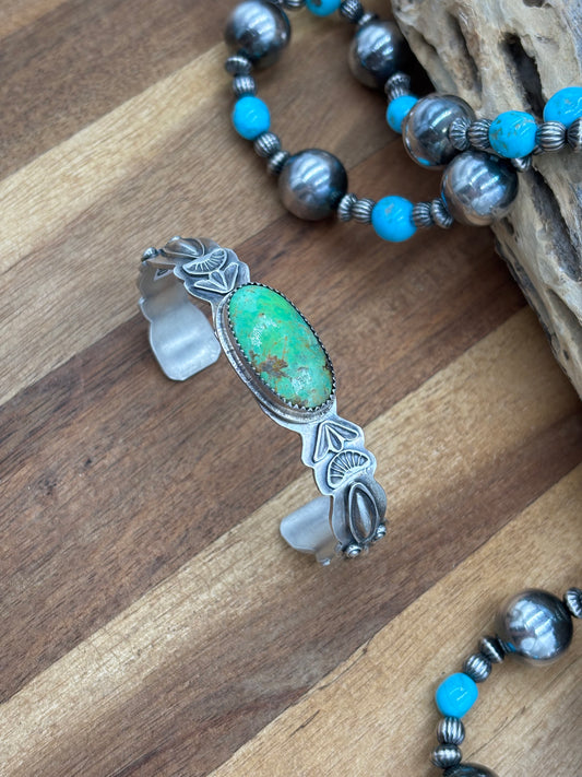Pixie Turquoise Cuff by Boyd J Ashley, Navajo