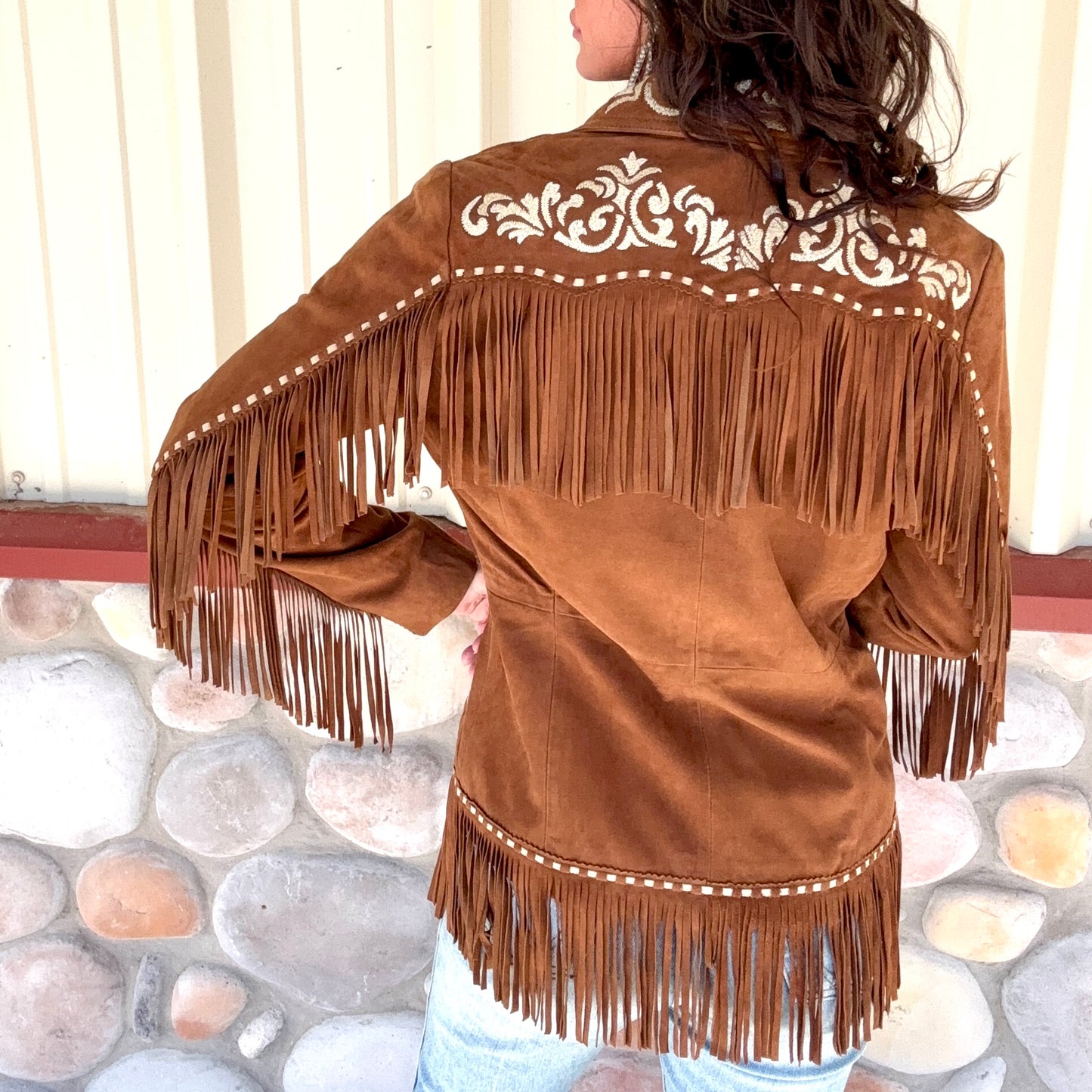 Scully Gold Embellished Leather Jacket