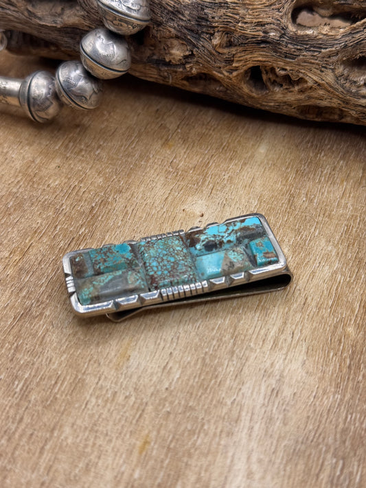 Mine #8 Turquoise #830-5B Money Clip by Brandon Etcitty, Navajo