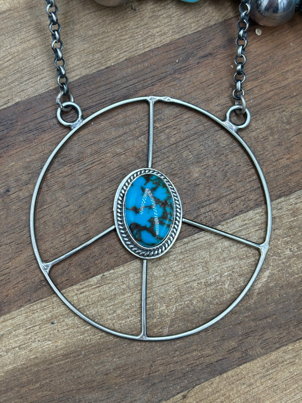 Egyptian Prince #102-6 Turquoise Peace Sign Necklace