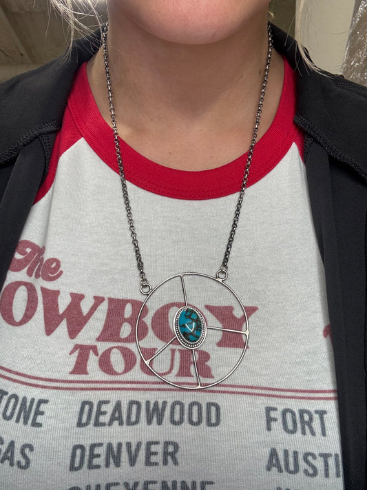 Egyptian Prince #102-6 Turquoise Peace Sign Necklace