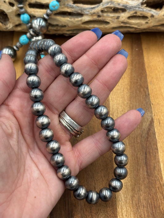 10 mm 20" Sterling Silver Pearl Necklace