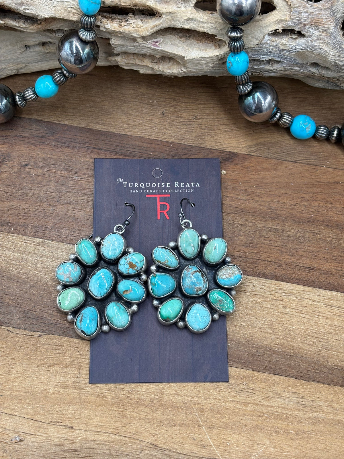 Carico Lake #102-11 Turquoise Squash Blossom Set by Ella Peter, Navajo
