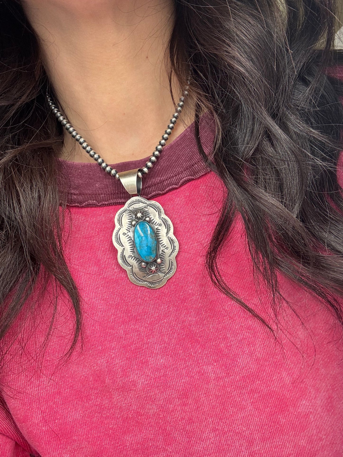 Turquoise Pendant Chimney Butte, Santo Domingo Pueblo