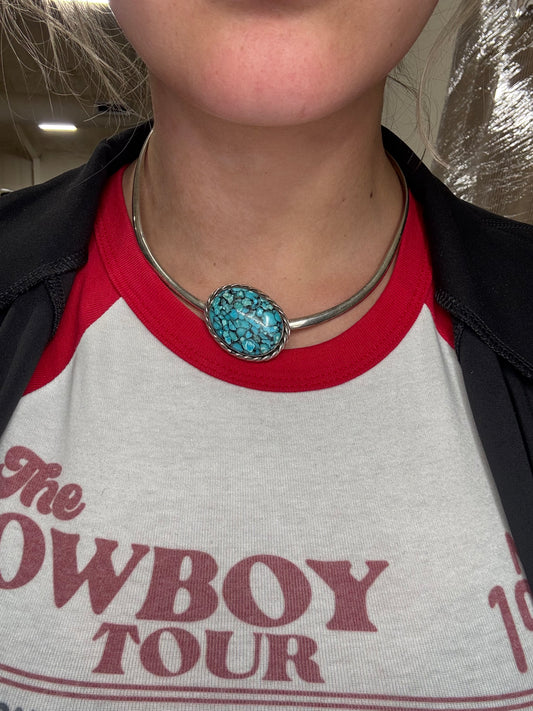 Blue #108-5 Turquoise Choker Necklace