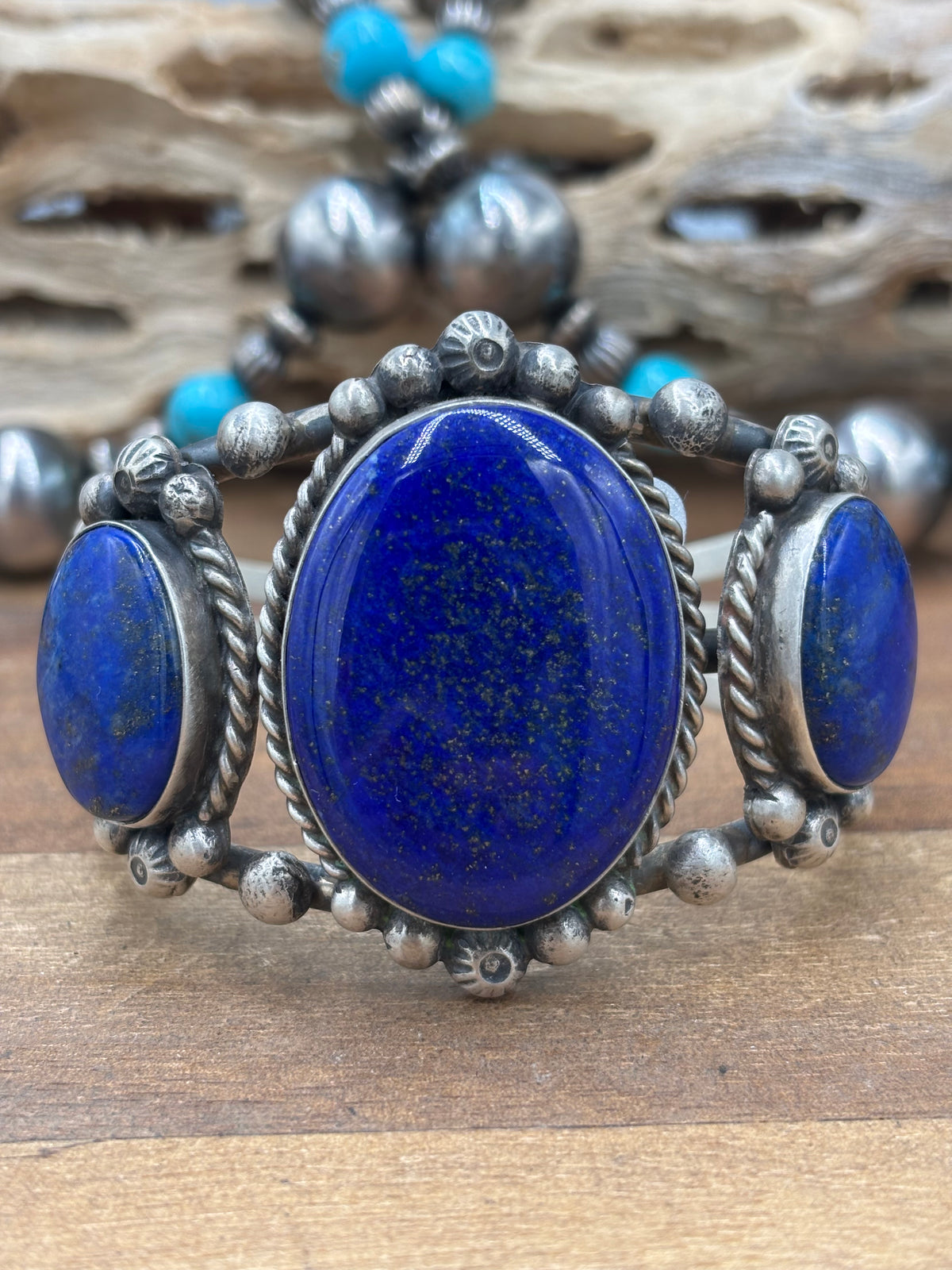 Lapis #108-12 Cuff by Augustine Largo, Navajo
