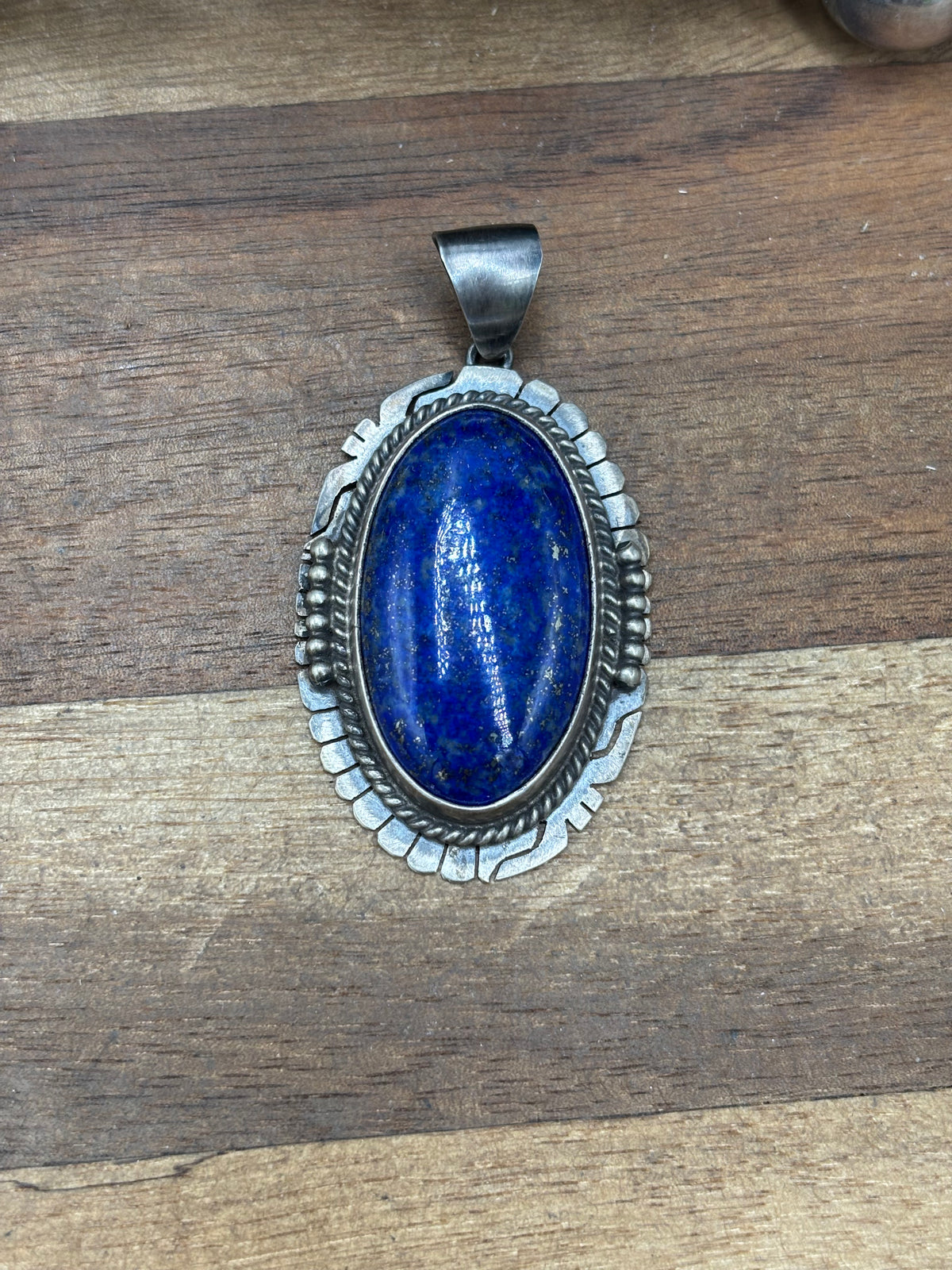 Lapis #108-18 Pendant by R Skeets, Navajo