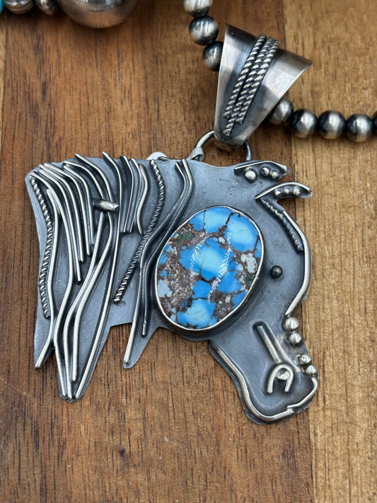 Golden Hills Horse Pendant by Miranda Willie, Navajo