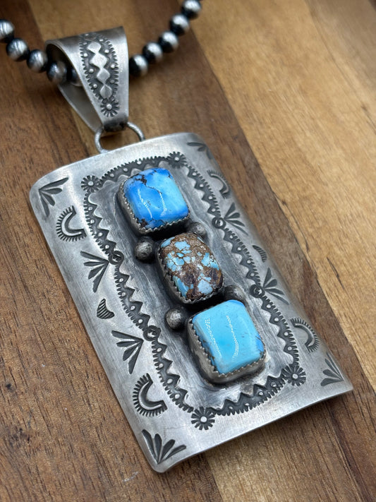 Golden Hills Pendant by Delbert Santos, Navajo