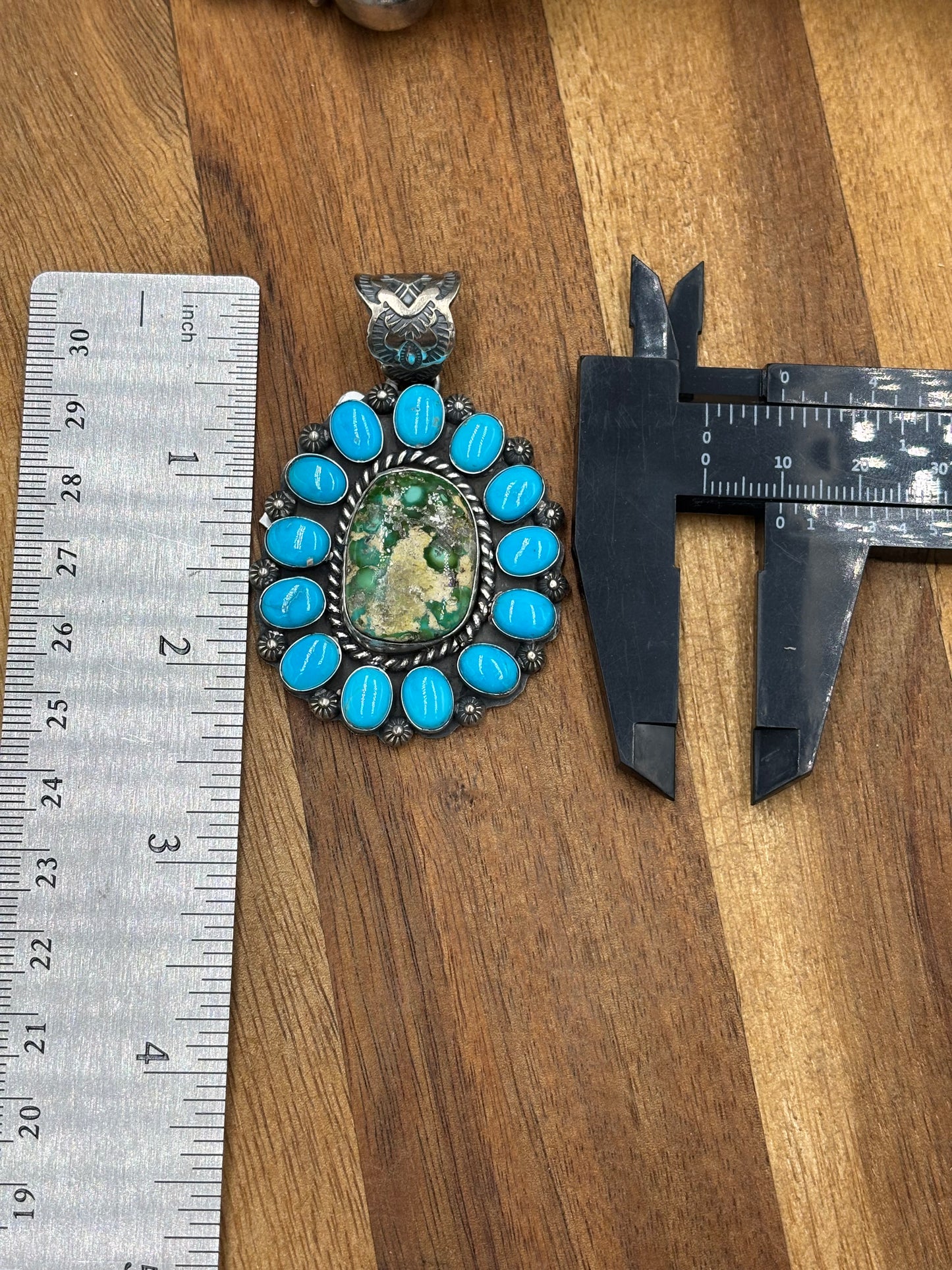 Sonoran Gold & Turquoise Cluster Pendant
